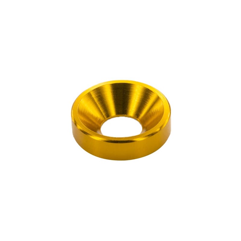 Lagefefe [60PCS] M4 Finishing Countersunk Washers, Anodized Aluminum Alloy, Head Washers Gaskets Cup Shim for Screw RC/FPV/PC/Drone/Mechanical Accessories Parts, Golden Color - Image 1